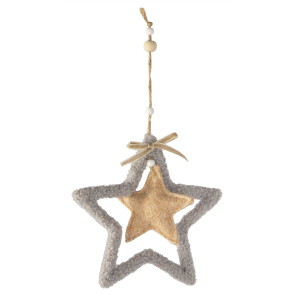 Dekohänger - Sterne - grau/braun - ca. 15 cm - 1 Stück