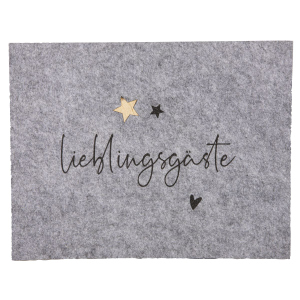 Platzset - Lieblingsgäste - grau - ca. 45 x 35 cm