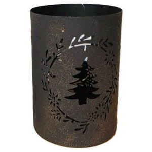 Windlicht Zylinder schwarz - ca. 12,5 x 18 cm