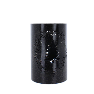 Windlicht Zylinder schwarz - ca. 10 x 15 cm