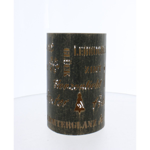 Windlicht Winter grün/gold - ca. 13 x 20 cm