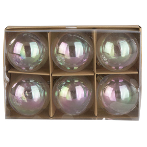 Christbaumkugeln transparent/fluoreszierend - ca. 6 cm - 6 Stück
