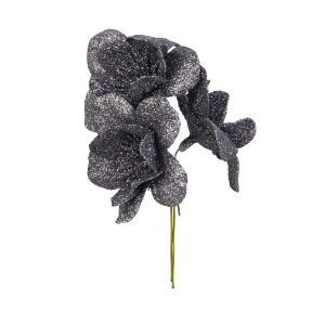 Kunstblumen - schwarz - ca. 6 cm - 8 Stück