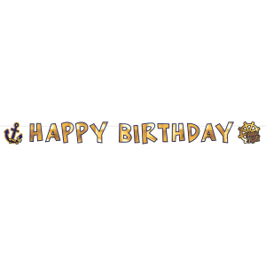 Partygirlande - Happy Birthday - Piraten - ca. 180 x 15 cm