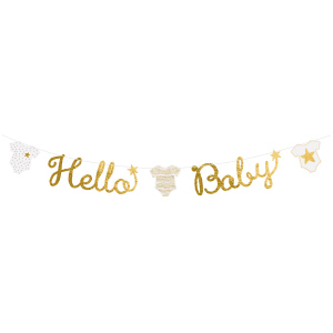 Partygirlande - Hello Baby - ca. 160 cm lang