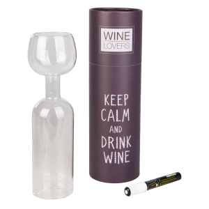 Weinglas-Flasche - Wine Lovers - ca. 750 ml