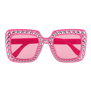 Partybrille Bling - eckig - pink 