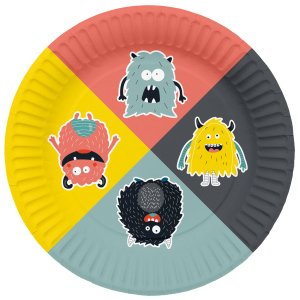 8 Partyteller - Monster Party - Ø  ca. 23 cm