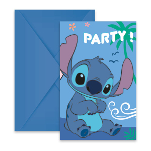 Disney Stitch - 6 Einladungskarten mit Umschlägen
