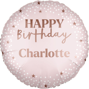 Folienballon - Happy Birthday - personalisierbar - rosa - Ø  ca. 46 cm