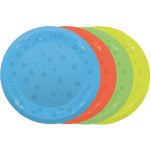 4 Partyteller - aus Kunststoff - bunt - Ø ca. 21 cm