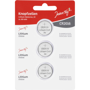 Jeden Tag - Knopfzellen - Lithium-Batterien - 3V - ca. 80 mAh - 3 Stück 