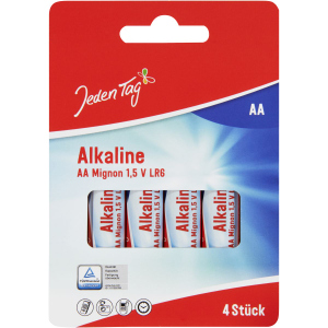 Jeden Tag - Alkaline Batterien - AA Mignon - 1,5V - LR6 - 4 Stück