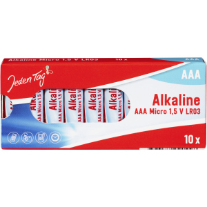 Jeden Tag - Alkaline Batterien - AAA Micro - 1,5V - LR03 - 10 Stück