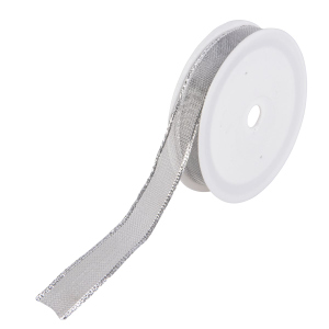 Organza Geschenkband - silber metallic - ca. 1,5 cm x 3 m