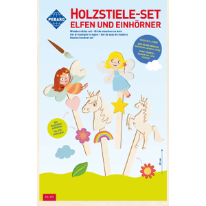Pebaro - Holzstiele-Set - Elfen und Einhörner