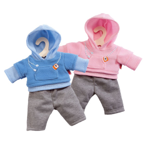 Puppen Jogginganzug - blau oder rosa - Größe 28 - 33 cm - 1 Stück