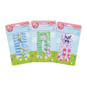 Puppen Strumpfhose mit Söckchen - Lustige Tiere - Größe 28 - 35 cm - 1 Stück