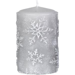 Stumpenkerze - Elsa - ca. 6,5 x 10 cm - silbergrau