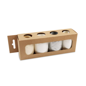 4 Eiknäuel - America - weiß, silber, creme