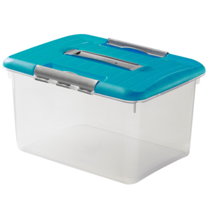 Curver OPTIMA - Aufbewahrungsbox - 30 L - blau/transparent 
