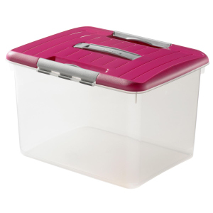 Curver OPTIMA - Aufbewahrungsbox - 30 L - pink/transparent 