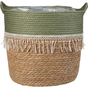 Pflanzkorb - Größe L - grün/beige - ca. 31 x 33 cm