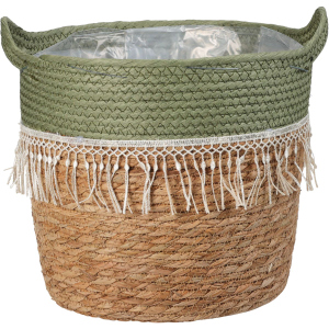 Pflanzkorb - Größe M - grün/beige - ca. 28 x 28,5 cm