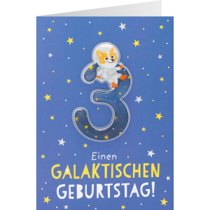 Geburtstagskarte - Einen galaktischen Geburtstag! - 3 Jahre
