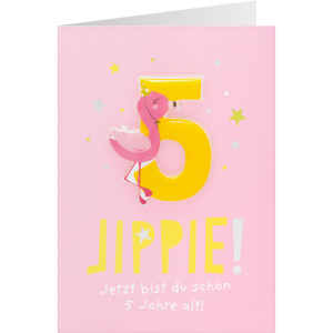 Geburtstagskarte - Jippie! - Jetzt bist du schon 5 Jahre alt!