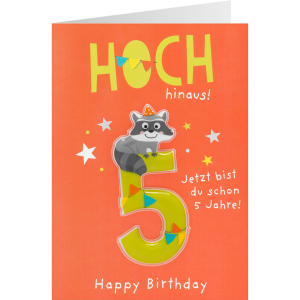 Geburtstagskarte - Hoch hinaus! - Jetzt bist du schon 5 Jahre! - Happy Birthday