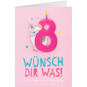 Geburtstagskarte - Wünsch dir was! - Alles Liebe zum 8. Geburtstag
