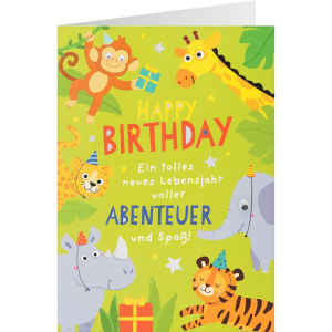 Geburtstagskarte - Happy Birthday - Ein tolles neues Lebensjahr voller Abenteuer und Spaß!