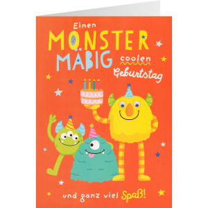 Geburtstagskarte - Einen Monstermäßig coolen Geburtstag und ganz viel Spaß!