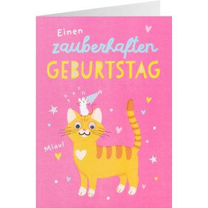 Geburtstagskarte - Einen zauberhaften Geburtstag - Miau!