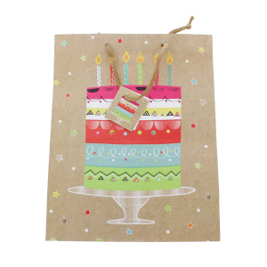 Geschenktasche Geburtstagstorte - ca. 26 x 12,5 x 32 cm
