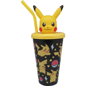 Pokémon - Trinkbecher mit Deckel und Trinkhalm