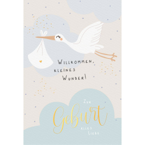 Glückwunschkarte -  Zur Geburt alles Liebe - blau