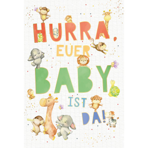 Glückwunschkarte - Hurra, euer Baby ist da!