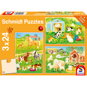 Puzzle Set - Niedliche Haustiere - 3 x 24 Teile