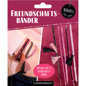 Freundschaftsbänder - Material für 4-5 Freundschaftsbänder - rosé/schwarz