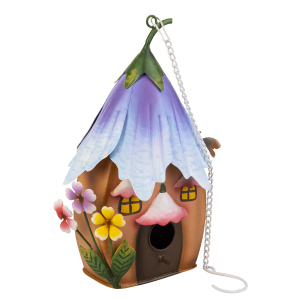 Vogelhäuschen Blume - ca. 18 x 14 x 62 cm