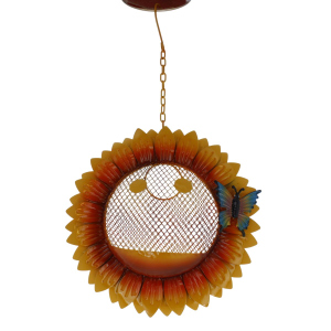 Futterhäuschen Blume orange/blau - ca. 27 x 7 x 45,5 cm