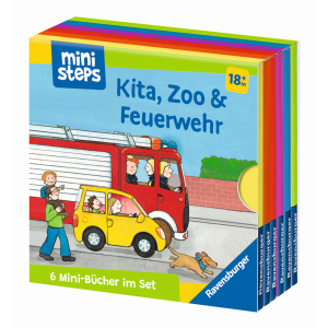 ministeps - Kita, Zoo & Feuerwehr - 6 Mini-Bücher im Set