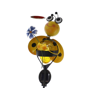 Pflanzenstecker mit LED - Biene - ca. 20 x 13 x 92 cm