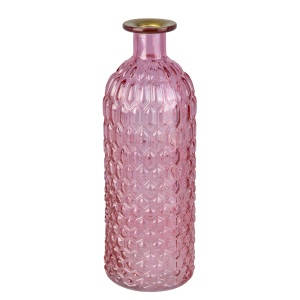 Vase Flasche mit Rautenmuster - Glas - ca. 8x26 cm