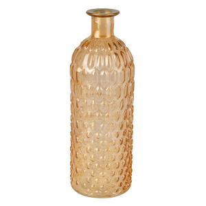 Vase Flasche mit Rautenmuster - Glas - ca. 7x20 cm