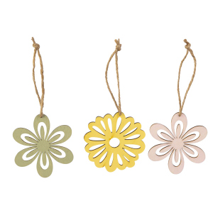 Dekoanhänger Blumen - Holz - ca. 6,5x6,5x0,3 cm