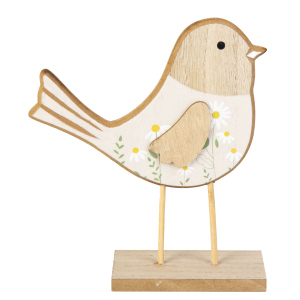 Vogel auf Platte - Holz - ca. 15x5x17,5 cm