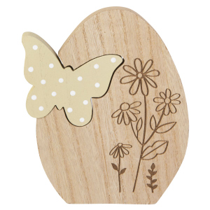 Ei und Schmetterling - Holz - ca. 14,5x2x18 cm